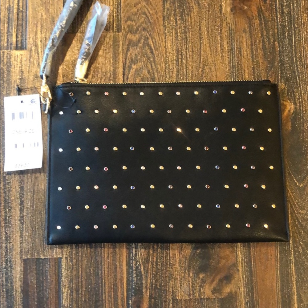 INC Molyy Pouch Black Rainbow One Size NWT